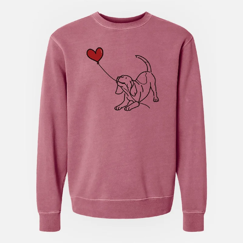 Beagle Heart String - Unisex Pigment Dyed Crew Sweatshirt Hoodies for Streetwear