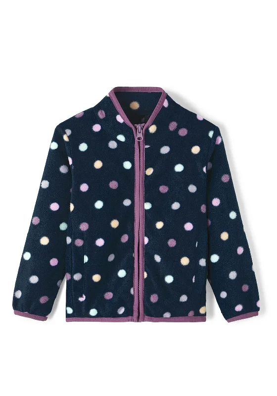 Name It Mini Girl Meeko Polka Dot Fleece, Dark Sapphire Women's fashion jackets sale