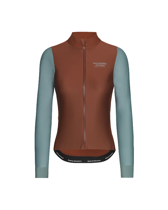 Women's Mechanism Thermal Long Sleeve Jersey - Mahogany / Dusty Teal All-season Hoodie Sweatshirt