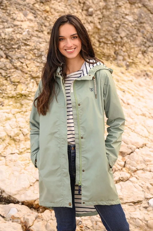 Long Beachcomber Jacket in Pistachio Women's fleece jackets