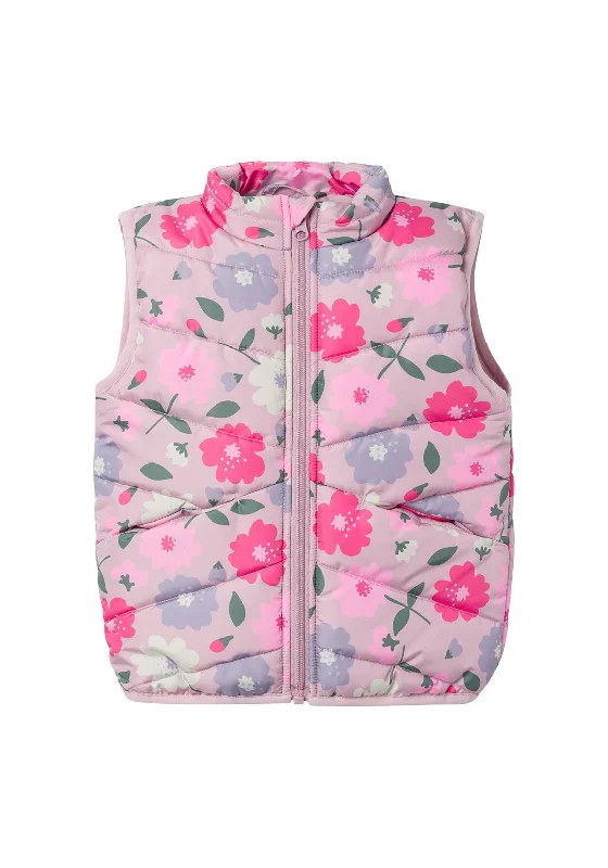 Name It Mini Girls My Lane Floral Vest, Keepsake Lilac Women's lightweight jackets