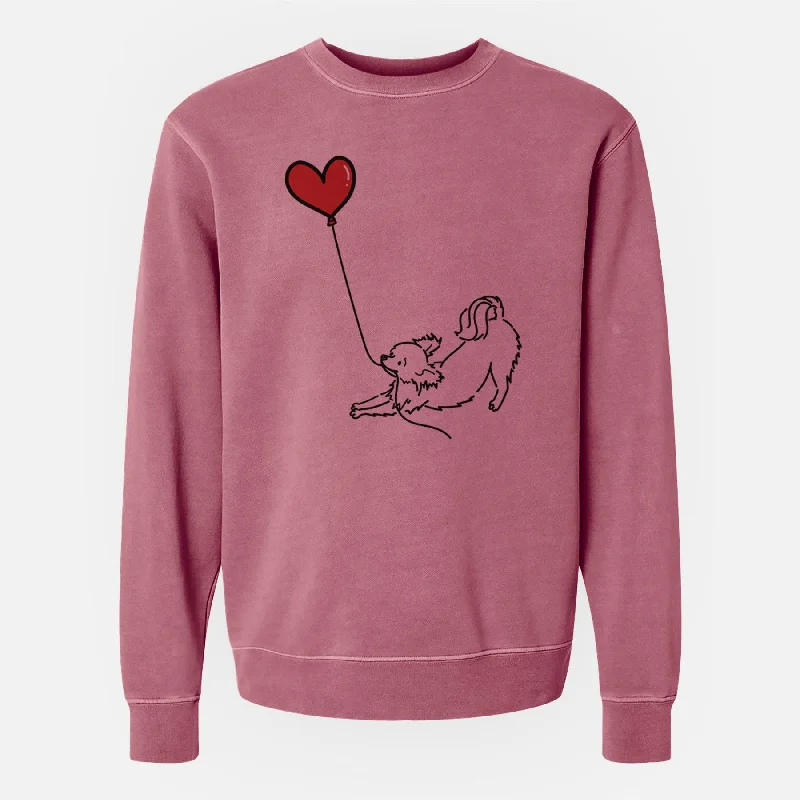 Long Haired Chihuahua Heart String - Unisex Pigment Dyed Crew Sweatshirt Fashion Hoodie Sweatshirt