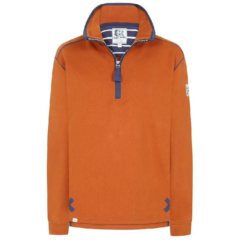 LJ3 - Ladies' 1/4 Zip - Rust Lightweight Hoodie Sweatshirt