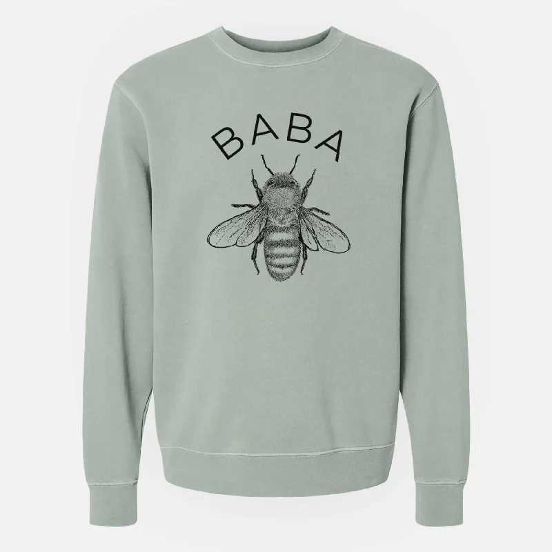 Baba Bee - Unisex Pigment Dyed Crew Sweatshirt Women’s Hoodie with Pockets