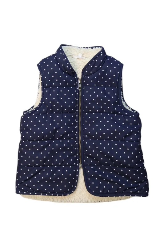 Seed Quilted Polka Dot Vest, Size 3-4T Women's suede jackets