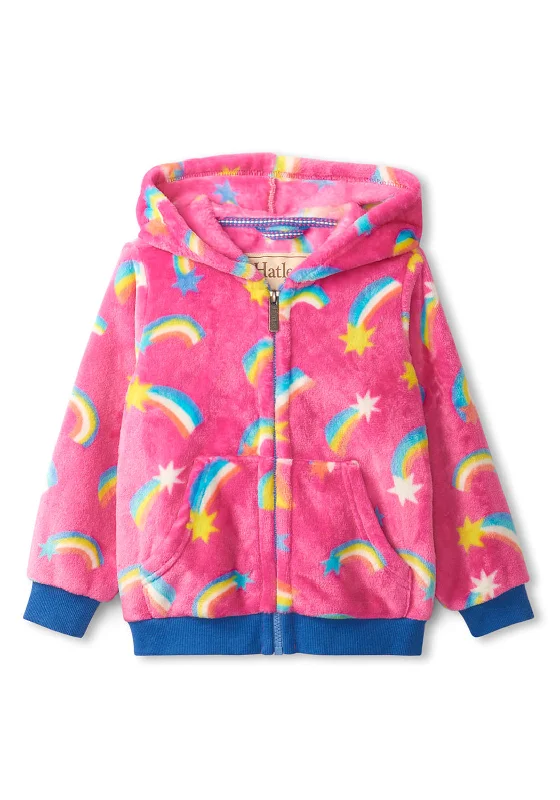 Hatley Mini Girls Shooting Stars Fleece Hooded Jacket, Pink Multi Women's formal jackets