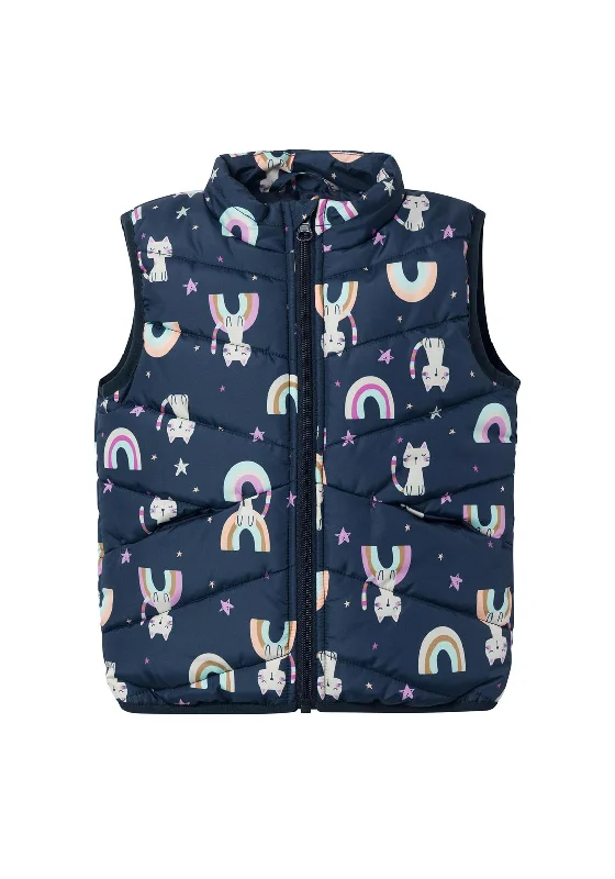 Name It Mini Girls My Lane Kitty Vest, Dark Sapphire Women's must-have jackets