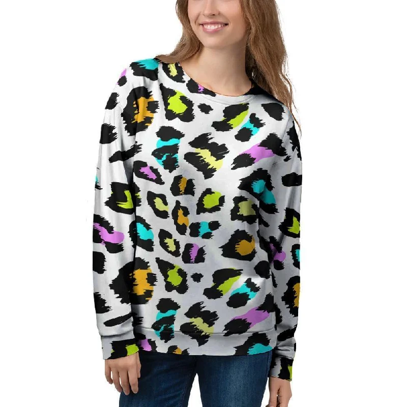 White Leopard Women's Sweatshirt Holiday sweaters