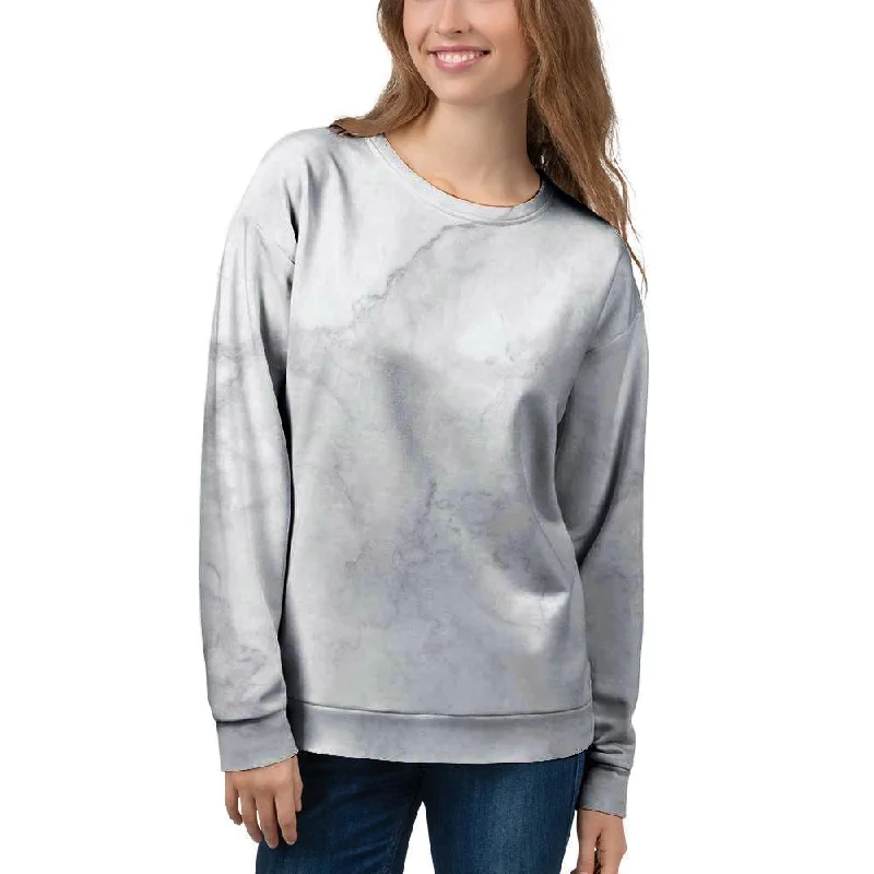 White Marble Women's Sweatshirt Date night sweaters