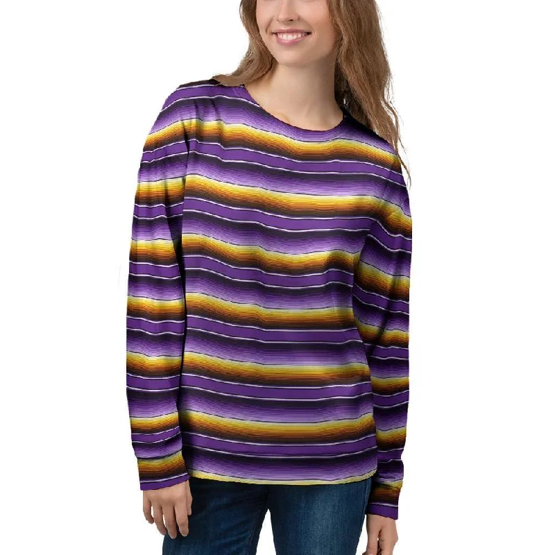 Yellow And Purple Mexican Baja Women's Sweatshirt Boho-style sweaters