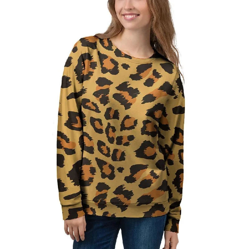 Yellow Cheetah Women's Sweatshirt Lightweight sweaters