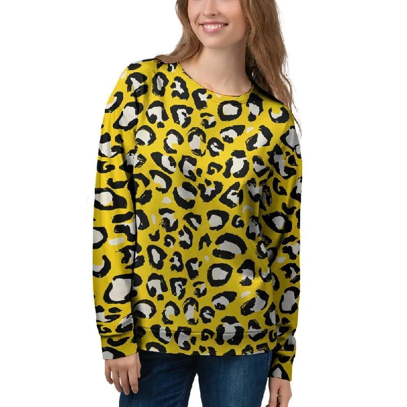 Yellow Leopard Women's Sweatshirt Cardigan sweaters