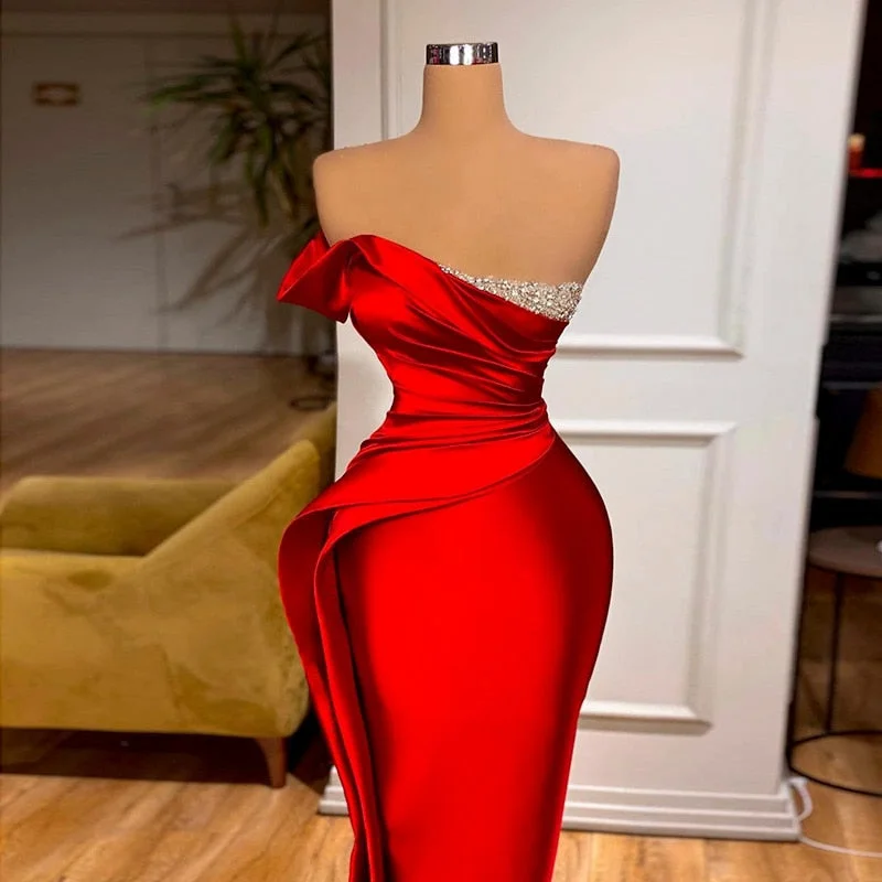 Sexy Red One Shoulder Long Prom Dress SS405 Revolve maxi dresses