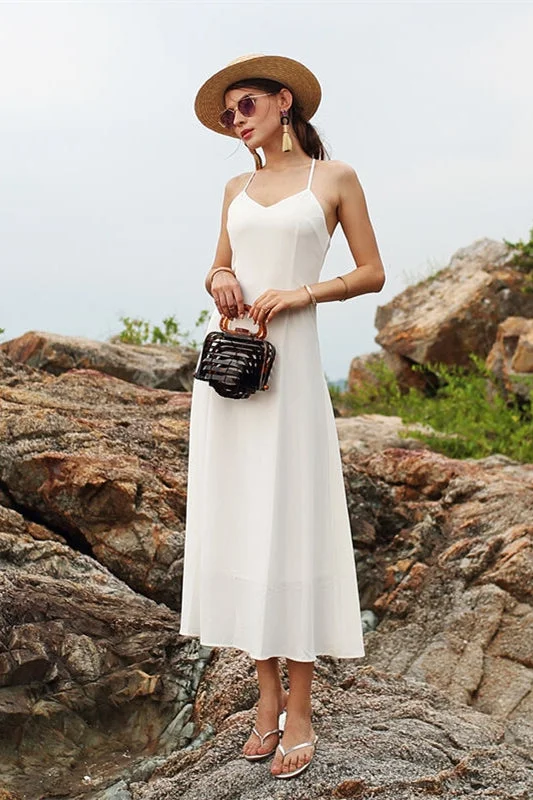 Simple White Long Maxi Dress Budget-friendly maxi dresses