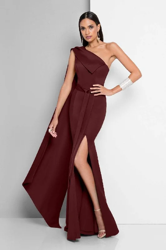 Terani Couture Cascading Paneled Asymmetrical Long Gown 1812E6296X Women's maxi dresses