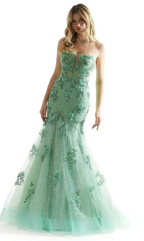 Mori Lee 49008 - 3D Floral Mermaid Prom Dress Satin floral dresses