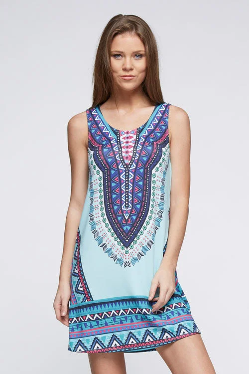 Tribal Geometric Mint Casual Dress Stylish unclassified dresses