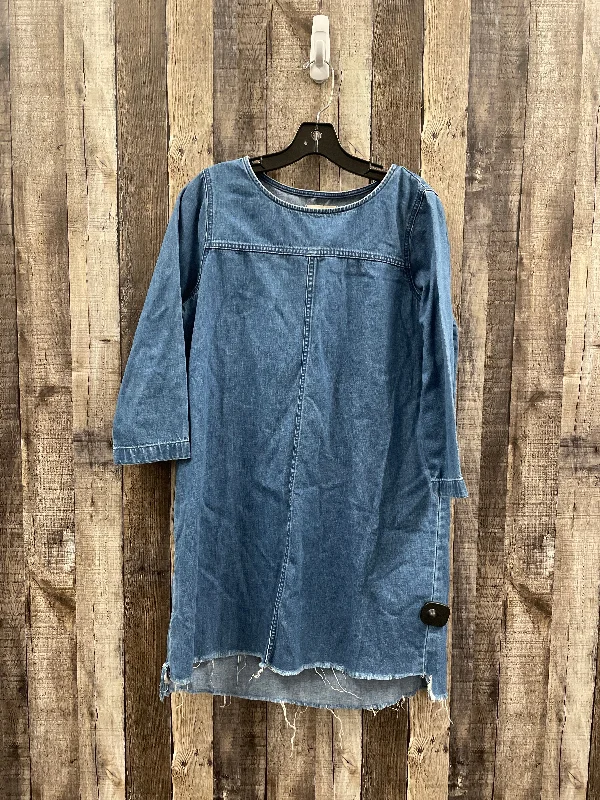 Dress Casual Short By Madewell In Blue Denim, Size: L Ripped Mini Denim Skirt