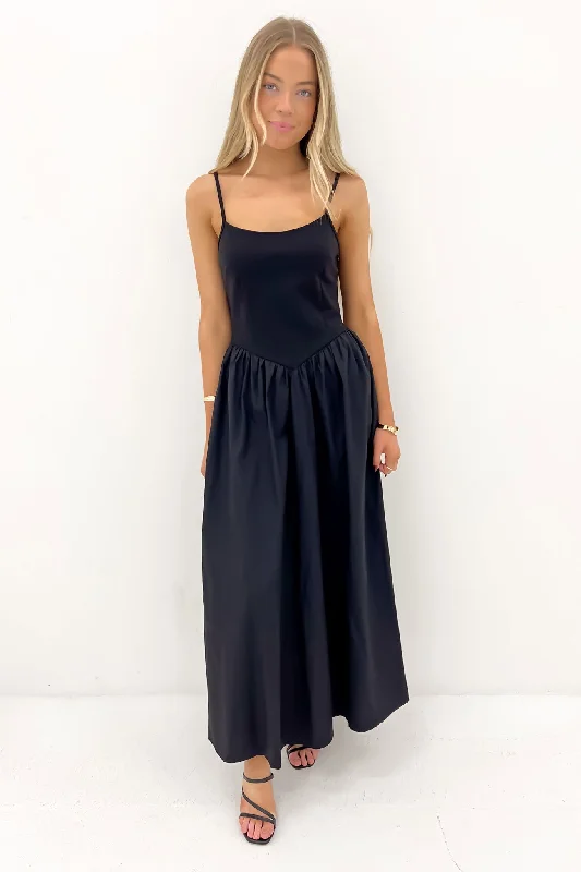 Barton Midi Dress Black Slim Midi Skirt