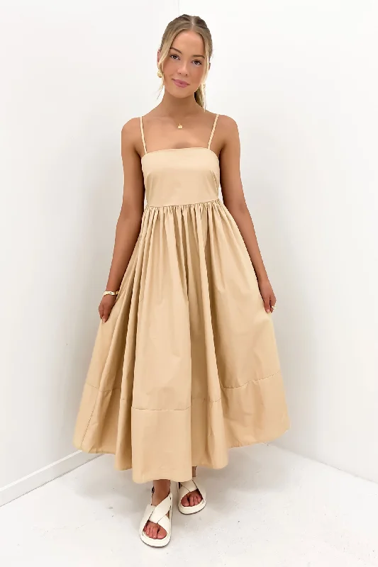 Indie Midi Dress Beige Midi Skirt Blouse