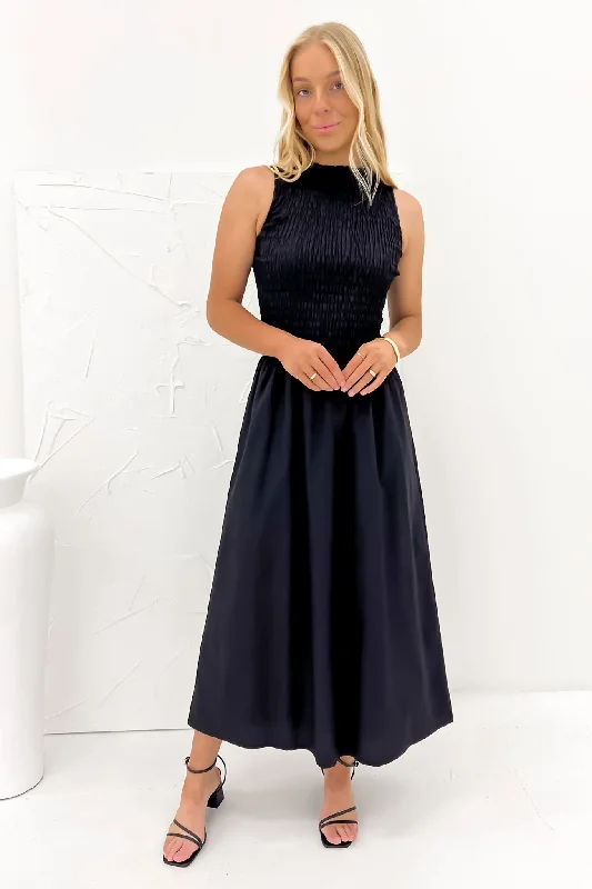 Karina Midi Dress Black Sexy Midi Skirt