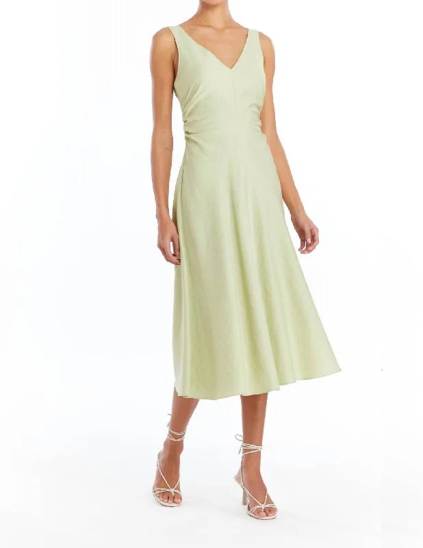 Sabal Midi Dress In Aloe Flared Midi Skirt