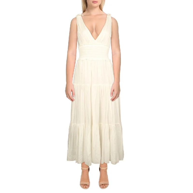 Tamar Womens Silk Midi Midi Dress Pleated A-line Skirt